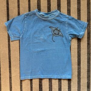 Crazy Shirts Hawai’i Blue Natural Dye Kids Shirt with Hawaiian Sea Creatures